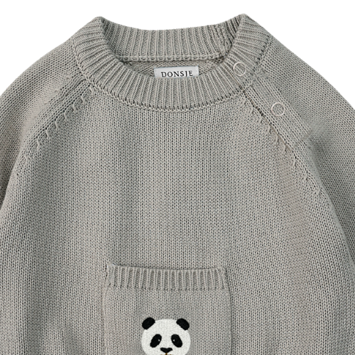 Donsje Amsterdam loeke sweater panda silver grey - trui-2
