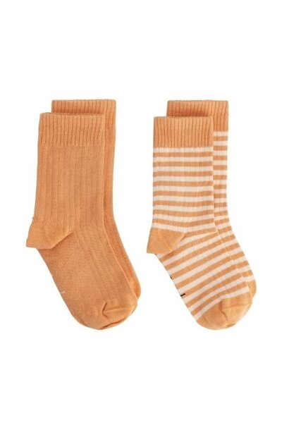 Gray Label ribbed socks gots 2-pack melon - cream | sokken