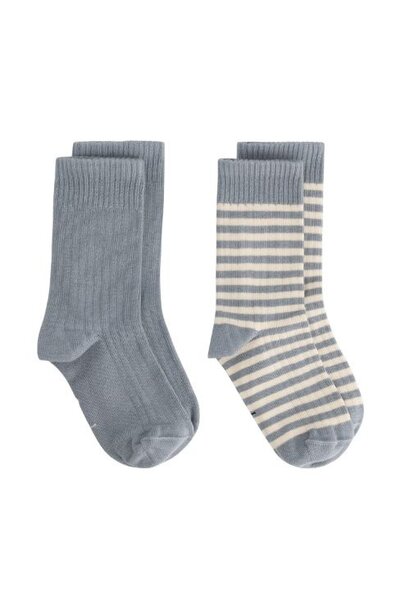Gray Label ribbed socks gots 2-pack stone grey - cream | sokken