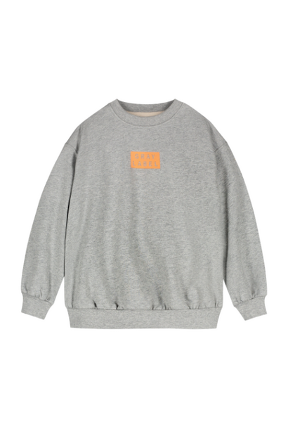 Gray Label dropped shoulder sweater 15Y anniversary grey melange - bright melon trui