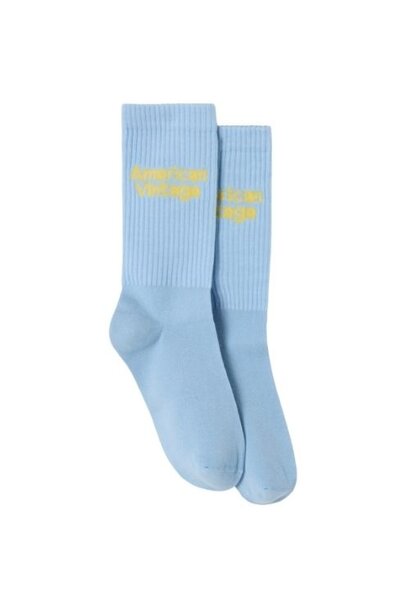 American Vintage clypsun chaussettes bleu ciel sokken