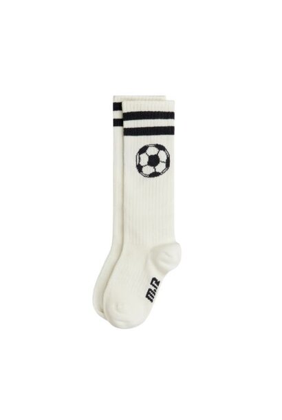 Mini Rodini football knee-high socks off-white