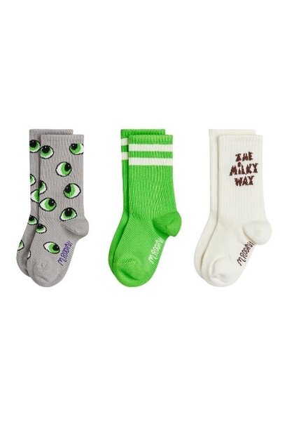 Mini Rodini eyes 3-pack socks multi