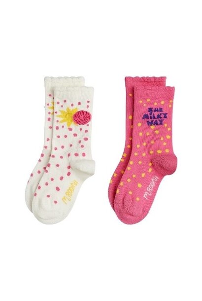 Mini Rodini the milky way 2-pack socks pink