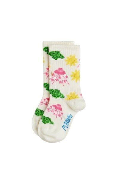 Mini Rodini space 1-pack socks off-white
