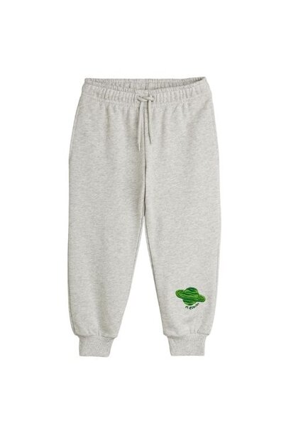 Mini Rodini planet emb sweatpants grey melange