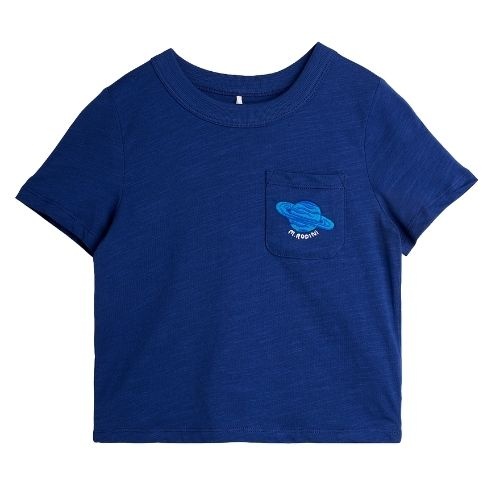 Mini Rodini planet emb ss tee blue-1