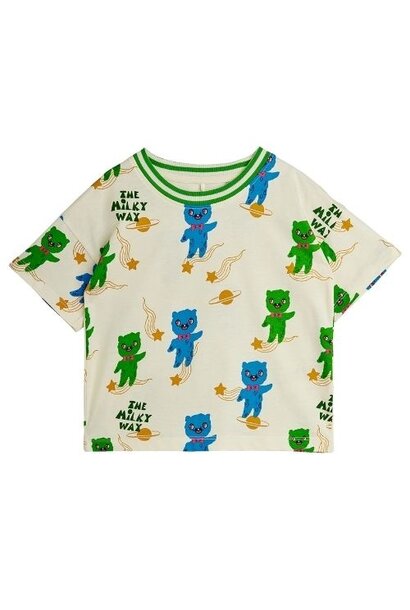 Mini Rodini aliens aop ss tee off-white