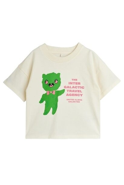 Mini Rodini alien travel agency sp ss tee off-white