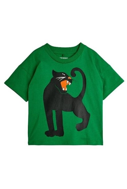 Mini Rodini panther sp ss tee green