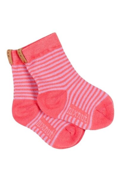 Nixnut stripe socks coral stripe - sokken