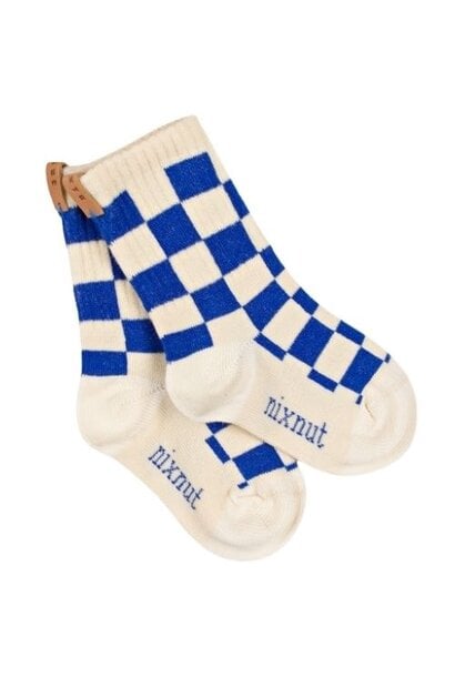 Nixnut checkered socks azul - sokken