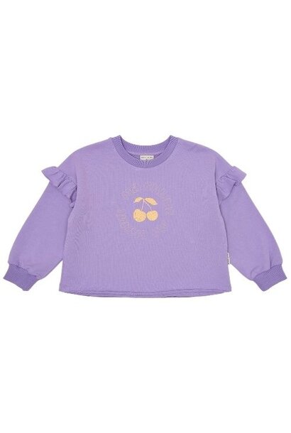 Petit Blush june ruffle sweater chalk violet - trui