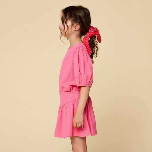 Petit Blush puff sleeve blouse pink lemonade-3