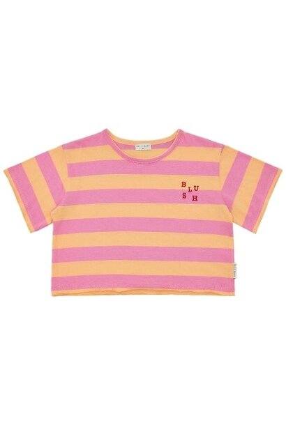 Petit Blush stripe t-shirt cashmere rose peach cobbler