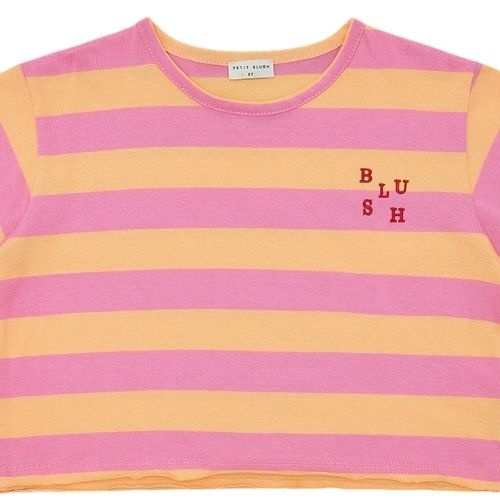 Petit Blush stripe t-shirt cashmere rose peach cobbler-5