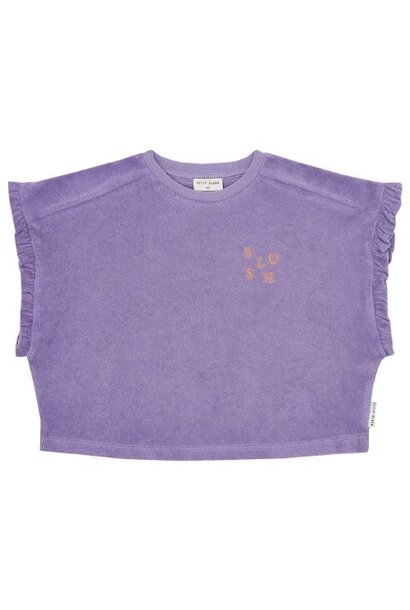 Petit Blush towel ruffle top chalk violet - shirt