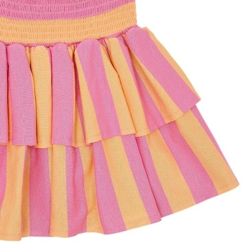 Petit Blush stripe smock skirt cashmere rose peach cobbler - rok-8