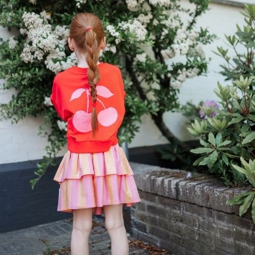 Petit Blush stripe smock skirt cashmere rose peach cobbler - rok-6