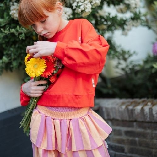 Petit Blush stripe smock skirt cashmere rose peach cobbler - rok-5