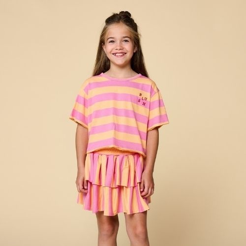 Petit Blush stripe smock skirt cashmere rose peach cobbler - rok-2