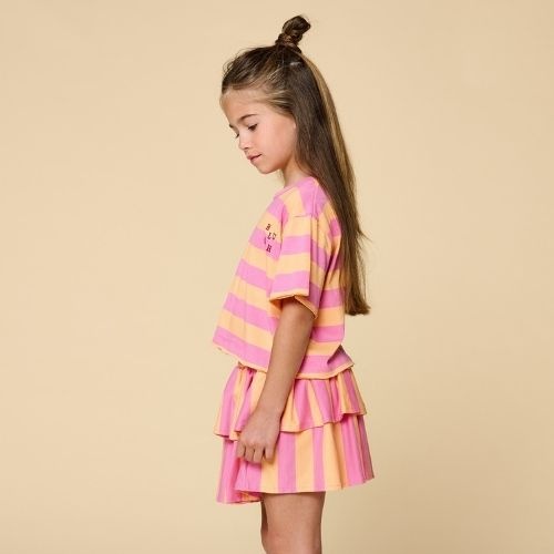 Petit Blush stripe smock skirt cashmere rose peach cobbler - rok-3