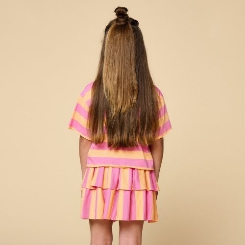 Petit Blush stripe smock skirt cashmere rose peach cobbler - rok-4