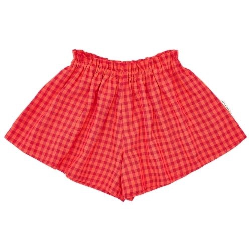 Petit Blush ruffle short check red-1