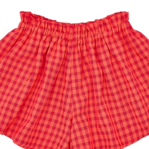 Petit Blush ruffle short check red-6