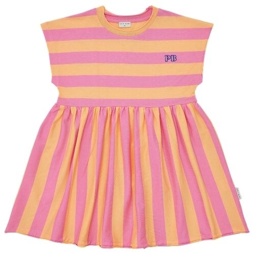 Petit Blush stripe dress cashmere rose peach cobbler - jurk-1