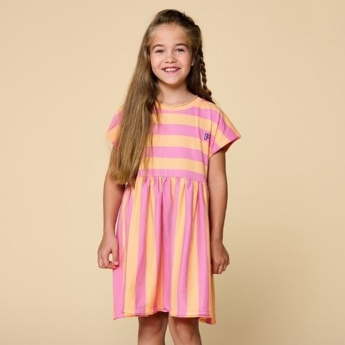 Petit Blush stripe dress cashmere rose peach cobbler - jurk-5
