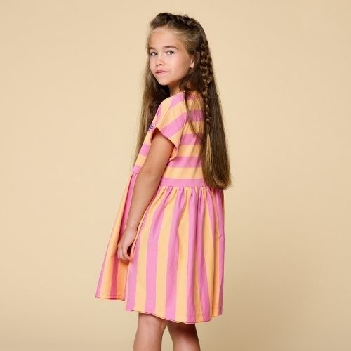 Petit Blush stripe dress cashmere rose peach cobbler - jurk-7