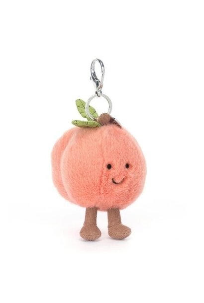 Jellycat amuseables peach bag charm