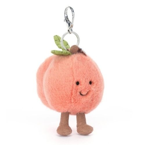 Jellycat amuseables peach bag charm-1