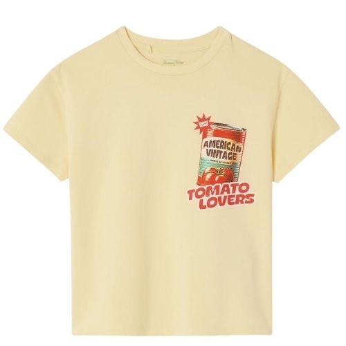 American Vintage fizvalley t-shirt imprime creme anglaise vintage-1