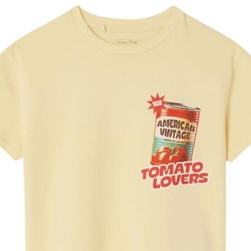 American Vintage fizvalley t-shirt imprime creme anglaise vintage-3