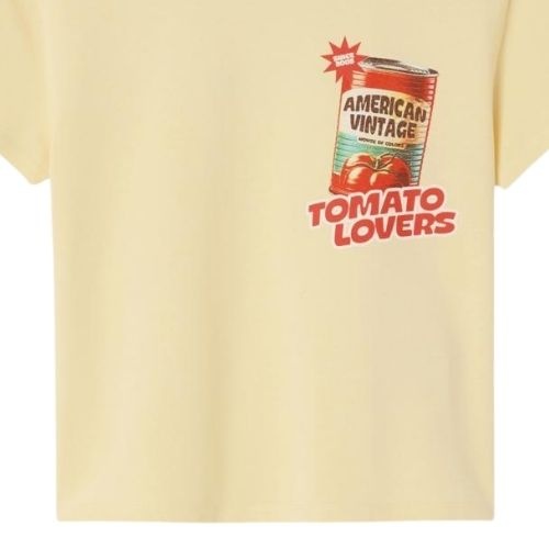 American Vintage fizvalley t-shirt imprime creme anglaise vintage-4