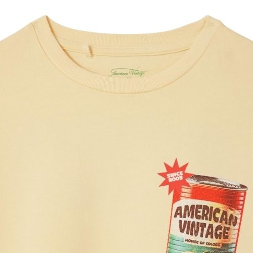 American Vintage fizvalley t-shirt imprime creme anglaise vintage-5