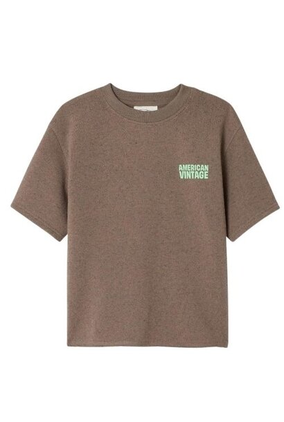 American Vintage evona sweat mc col rond marron surteint shirt