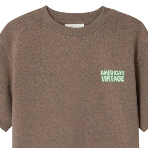 American Vintage evona sweat mc col rond marron surteint shirt-2