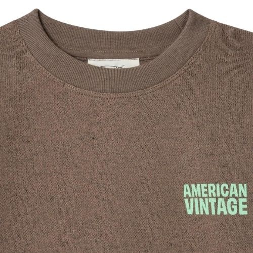 American Vintage evona sweat mc col rond marron surteint shirt-4