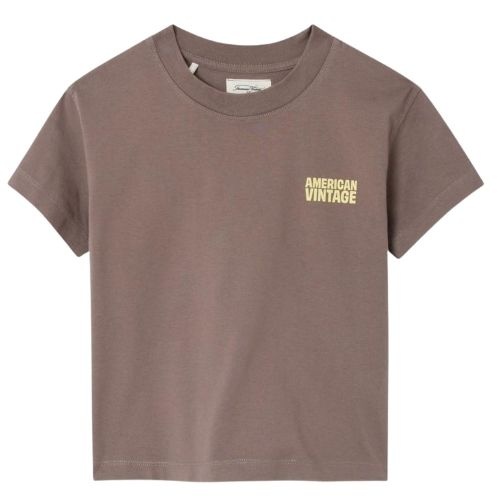 American Vintage gixy t-shirt ample mc col rond ash-1