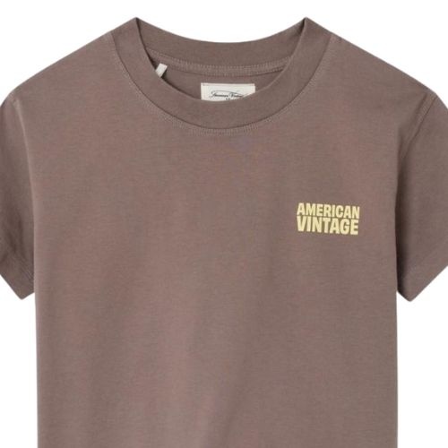 American Vintage gixy t-shirt ample mc col rond ash-2