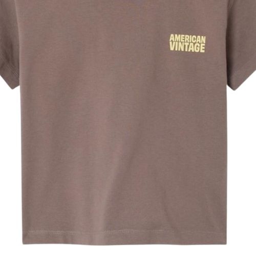 American Vintage gixy t-shirt ample mc col rond ash-3