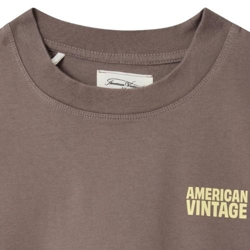 American Vintage gixy t-shirt ample mc col rond ash-4
