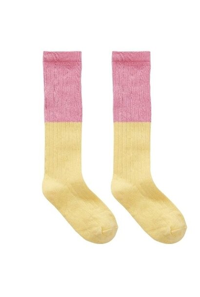 Sproet & Sproet socks colourblock yellow pastel yellow | sokken