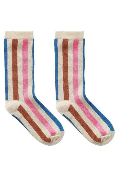 Sproet & Sproet socks mult stripe pink sesame | sokken