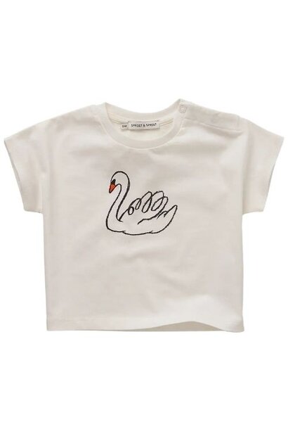 Sproet & Sproet baby t-shirt swan off-white | shirt