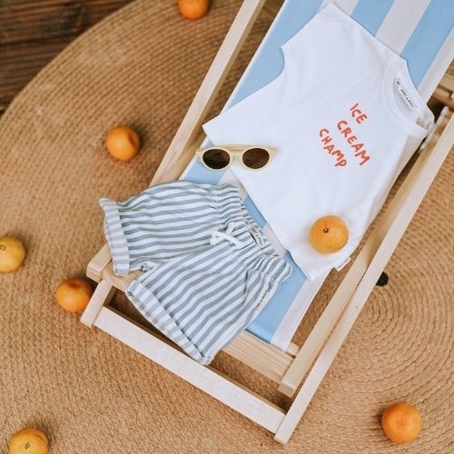 Sproet & Sproet baby short stripes denim blue | korte broek-2