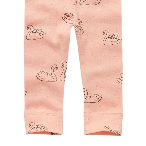 Sproet & Sproet baby legging swan print blush pink | broek-4